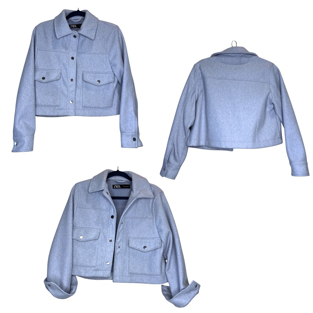 Zara Light Blue Utility Jacket